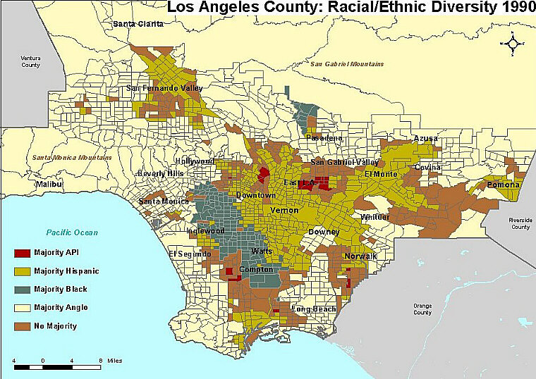 Croissance de l'API dans le sud de la Californie en 1990.