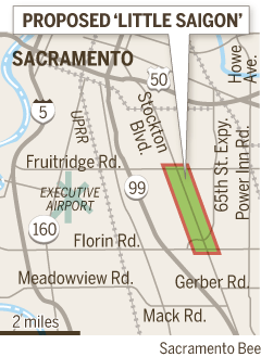 Map of Little Saigon area of Sacramento, CA
