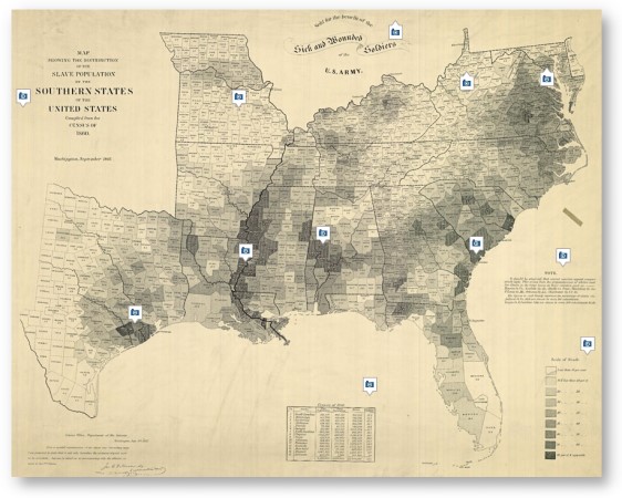 Map of American Slavery © Geography and Map Division, Library of Congress