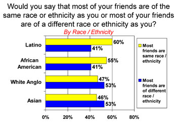Race/ethnicity of friends by respondent's racial identity