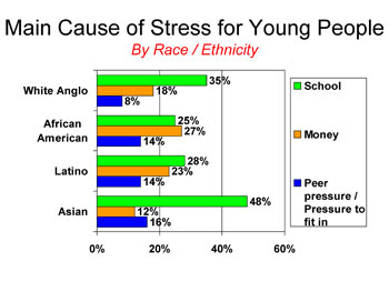 Sources of stress by respondent's race/ethnicity